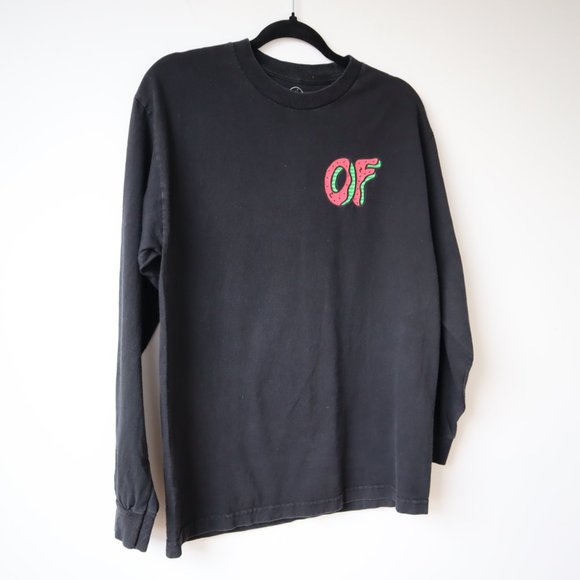 Odd Future Long Sleeve Watermelon Logo Black T Shirt, Size Medium - Picture 3 of 11